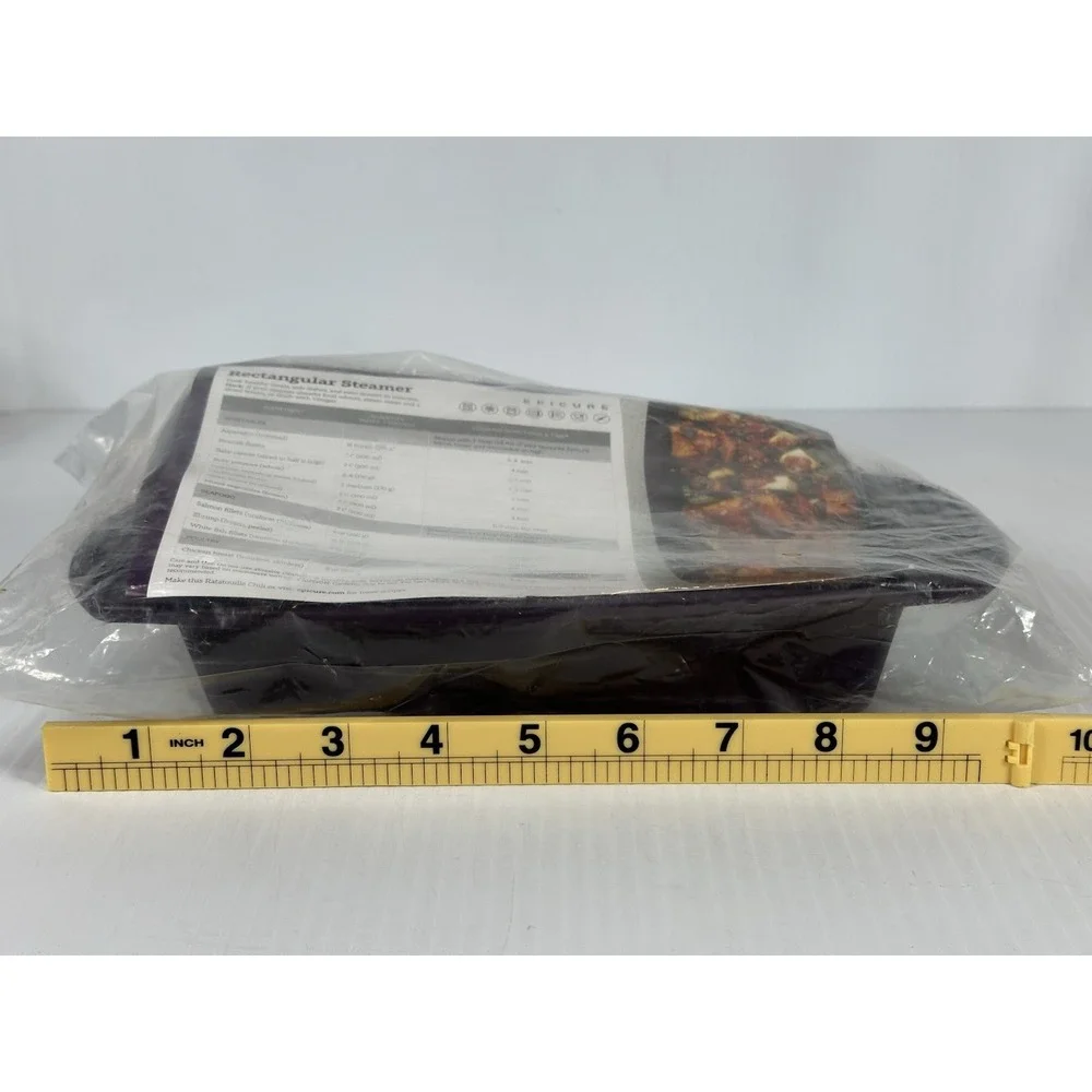 New Sealed Epicure Purple Silicone Rectangular Steamer 875ml